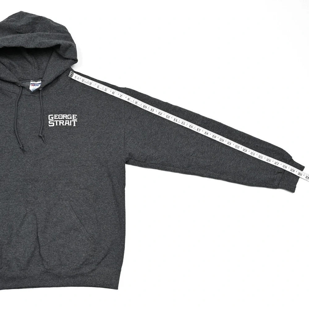 George Strait Vintage Hoodie Adult Medium Gray Hooded Sweatshirt Kangaroo Pocket